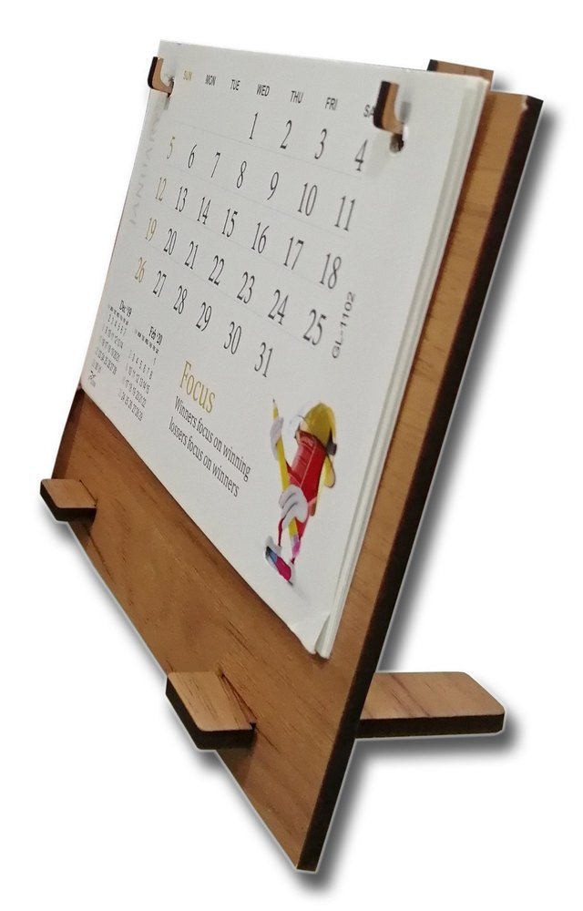 Personalized Photo Desk Calendar 2026 with Wooden Stand  Custom 12-Month Picture Calendar Gift @249